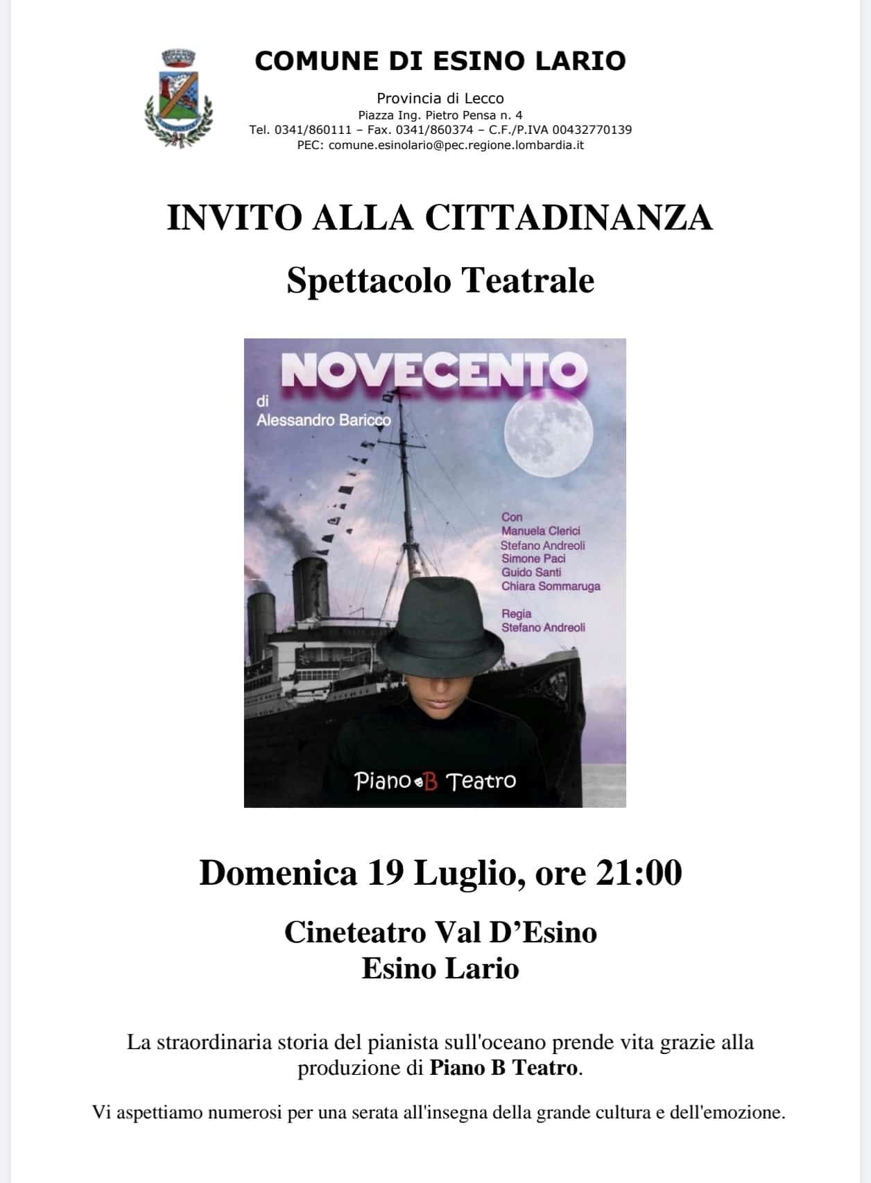 Novecento - theatre performance
